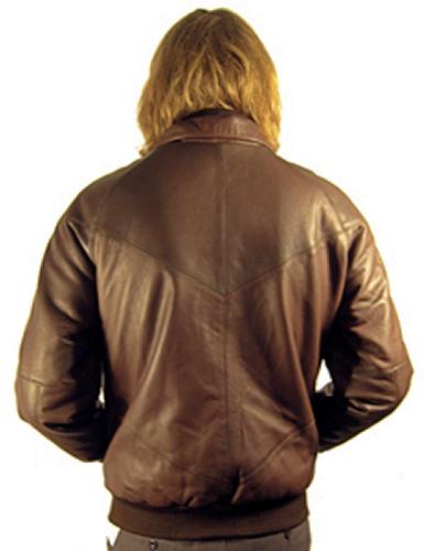 GABICCI VINTAGE Mens Retro Leather Flight Jacket